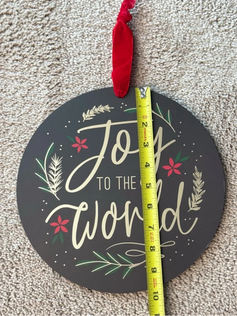 My Texas House-Joy to the World Round Holiday Wall Sign